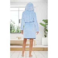 Women's Classic Plush Hooded Robe, Short Fleece Plaid Bathrobe With Hood -Style Haven Shop GUEST 010e9da7 bfeb 4ea3 80a1 7435b5125ddf