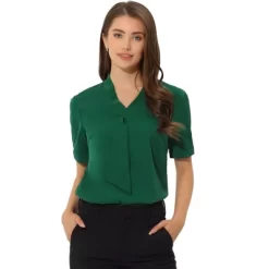 Allegra K Women's Short Sleeve Casual V Neck Chiffon Blouses 13 Allegra K Women's Short Sleeve Casual V Neck Chiffon Blouses -Style Haven Shop GUEST 028f3c52 726d 47cf 9814 cb6216e63543