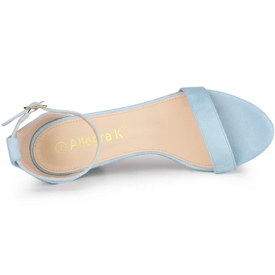 Allegra K Women's Buckle Ankle Strap High Chunky Heels Sandals 5 Allegra K Women's Buckle Ankle Strap High Chunky Heels Sandals - Image 3