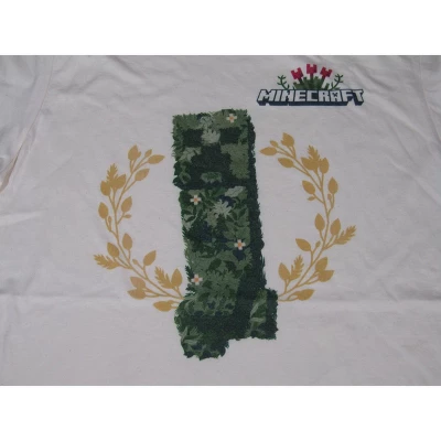 Minecraft Floral Creeper Ladies Natural Ground T-shirt 3 Minecraft Floral Creeper Ladies Natural Ground T-shirt