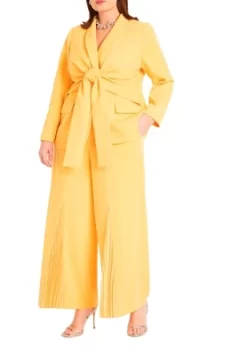 ELOQUII Women’s Plus Size Pleat Detail Wide Leg Pant