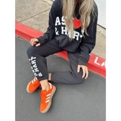 Women's Ascot + Hart Fleece Heart Graphic Joggers - Black -Style Haven Shop GUEST 08cdb092 74a1 4e0c 86c1 34401f378ffb