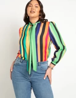 ELOQUII Women’s Plus Size Tie Neck Blouse -Style Haven Shop GUEST 0abfe229 c7e7 4333 8e50 375e81eeb78b