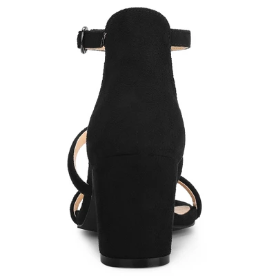 Allegra K Women's Open Toe Strappy Chunky Heels Sandals 5 Allegra K Women's Open Toe Strappy Chunky Heels Sandals - Image 3