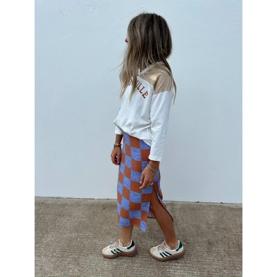 Women's Ascot + Hart Checkered Graphic Maxi Skirt 5 Women's Ascot + Hart Checkered Graphic Maxi Skirt - Image 3