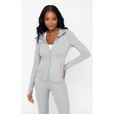 Yogalicious - Women's Slim Fit Hooded Track Jacket 16 Yogalicious - Women's Slim Fit Hooded Track Jacket - Image 14