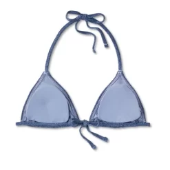 Women's Denim Textured Triangle Bikini Top - Wild Fable™ Denim Blue -Style Haven Shop GUEST 0cf0bccb ca47 4001 8463 207f46be0df7