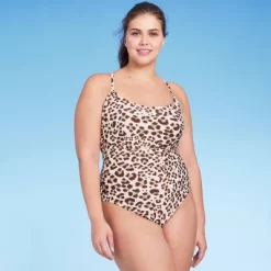 Women's Leopard Print Wrap Belt Medium Coverage One Piece Swimsuit - Kona Sol™ Beige -Style Haven Shop GUEST 0d5fbfbf fe0e 46fa a625 a7f875339593