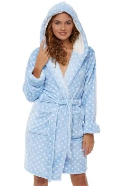Women's Classic Plush Hooded Robe, Short Fleece Plaid Bathrobe With Hood -Style Haven Shop GUEST 0fe7d105 5c70 43b0 9b1a 6ff981a00bb6