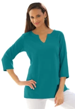 Jessica London Women’s Plus Size Notch Neck Tunic