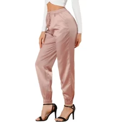 Allegra K Women's Drawstring Elastic Waist Athleisure Pants Ankle Length Satin Joggers With Pocket 29 Allegra K Women's Drawstring Elastic Waist Athleisure Pants Ankle Length Satin Joggers With Pocket -Style Haven Shop GUEST 120d7edc f0cc 446e bbff d9225fafe01e