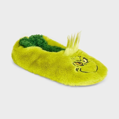 Women's Dr Seuss' The Grinch Faux Fur Slipper Socks With Grippers - Green 7 Women's Dr Seuss' The Grinch Faux Fur Slipper Socks With Grippers - Green - Image 5