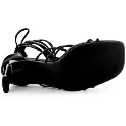 Allegra K Women's Lace Up Strappy Chunky High Heels Sandals -Style Haven Shop GUEST 14775ff7 eb1b 4f58 8036 3311f1fd995b