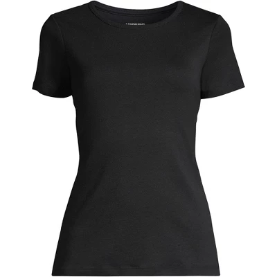 Lands' End Women's Cotton Rib Short Sleeve Crewneck T-shirt 5 Lands' End Women's Cotton Rib Short Sleeve Crewneck T-shirt - Image 3