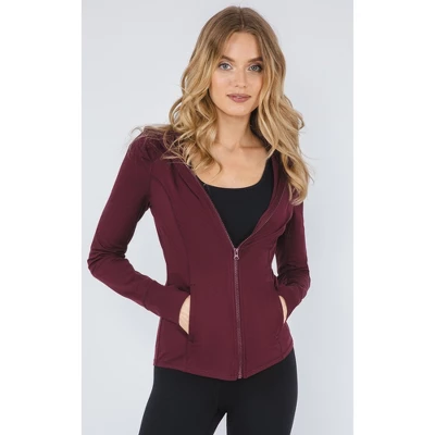 Yogalicious - Women's Slim Fit Hooded Track Jacket 19 Yogalicious - Women's Slim Fit Hooded Track Jacket - Image 17