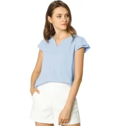 Allegra K Women's Work Business Casual Plain Cap Sleeve Blouse 32 Allegra K Women's Work Business Casual Plain Cap Sleeve Blouse -Style Haven Shop GUEST 1644e794 ad99 40a8 b21f 4dc344a674d5