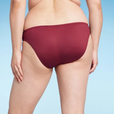 Women's Medium Coverage Hipster Bikini Bottom - Shade & Shore™ Burgundy 6 Women's Medium Coverage Hipster Bikini Bottom - Shade & Shore™ Burgundy - Image 4