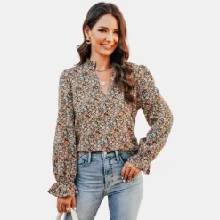 Women's Ditsy Floral Split Neck Top - Cupshe 11 Women's Ditsy Floral Split Neck Top - Cupshe -Style Haven Shop GUEST 16d97949 2bca 4bc7 8fe7 c195155e7bcd