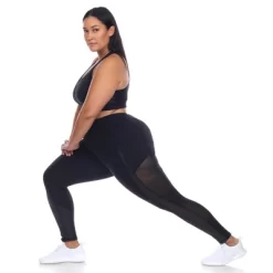 Plus Size High-Waist Mesh Fitness Leggings - White Mark -Style Haven Shop GUEST 186b6bd3 f891 4718 b1a7 89bf341bd2ef