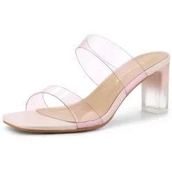 Allegra K Women's Colorful Straps Clear Heels Chunky Heel Clear Sandals -Style Haven Shop GUEST 189b2555 f807 4ac0 8f2c b19b7c48384f
