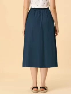 Allegra K Women's Casual Elastic Waist Peasant A-Line Midi Skirts With Pockets 17 Allegra K Women's Casual Elastic Waist Peasant A-Line Midi Skirts With Pockets -Style Haven Shop GUEST 18fe61c6 acf9 43bc 91e4 83528a5206c5