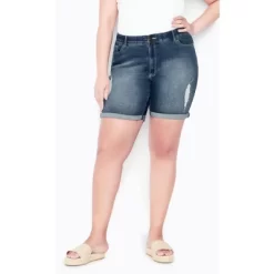 Women's Plus Size Giana Ripped Short - Mid Wash | AVENUE -Style Haven Shop GUEST 1a984317 1b40 4cee 9640 be4d99fae380