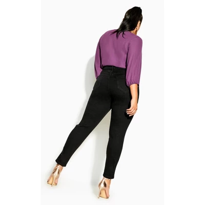 Women's Plus Size Harley Rip Cuff Jean - Black | CITY CHIC 3 Women's Plus Size Harley Rip Cuff Jean - Black | CITY CHIC