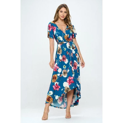 WEST K Women's Georgia Faux Wrap Dress With High-Low Hem And Tie Waist 11 WEST K Women's Georgia Faux Wrap Dress With High-Low Hem And Tie Waist - Image 9