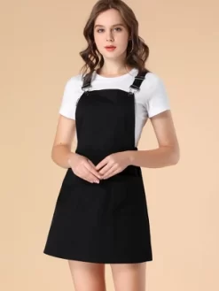 Allegra K Women's Adjustable Strap Above Knee Suspender Dress