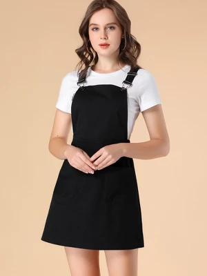 Allegra K Women's Adjustable Strap Above Knee Suspender Dress 3 Allegra K Women's Adjustable Strap Above Knee Suspender Dress