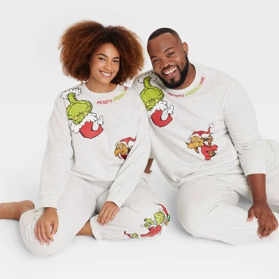 Adult's The Grinch Graphic Sweatshirt - Oatmeal 6 Adult's The Grinch Graphic Sweatshirt - Oatmeal - Image 4