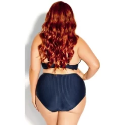 Women's Plus Size Java Bikini Brief - Navy | CITY CHIC