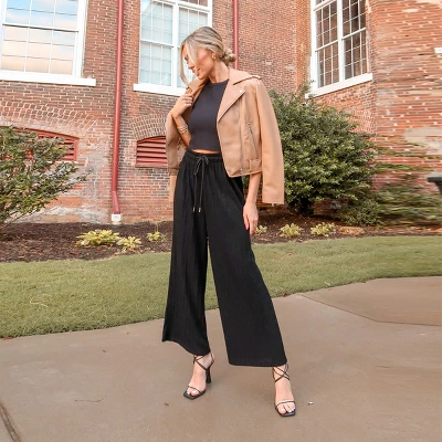 Women's Drawstring Waist Straight Leg Pants - Cupshe 6 Women's Drawstring Waist Straight Leg Pants - Cupshe - Image 4