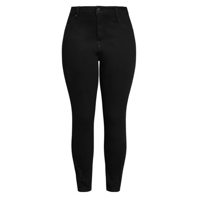 Women's Plus Size Harley Rip Cuff Jean - Black | CITY CHIC 4 Women's Plus Size Harley Rip Cuff Jean - Black | CITY CHIC - Image 2