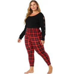 Agnes Orinda Women's Plus Size Check Leggings Stretch Festive Glen Plaid Skinny Pants -Style Haven Shop GUEST 207f708c b896 4a6e 92d6 f0e537eb1db2