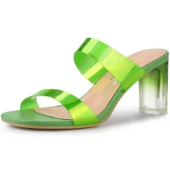 Allegra K Women's Colorful Straps Clear Heels Chunky Heel Clear Sandals -Style Haven Shop GUEST 214ea888 1a6f 471b bed4 3eb9bc1f8f86