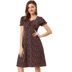 Allegra K Women's Floral Sweetheart Neck Smock Ruffle Print A-Line Dress 23 Allegra K Women's Floral Sweetheart Neck Smock Ruffle Print A-Line Dress -Style Haven Shop GUEST 2153520a 84cb 4ff9 89db 990a79cd2eee
