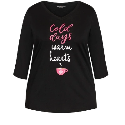Women's Plus Size Cold Days Top - Black | AVENUE 4 Women's Plus Size Cold Days Top - Black | AVENUE - Image 2