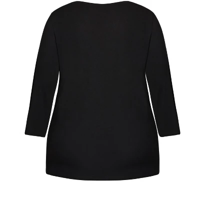 Women's Plus Size Falala Sleep Top - Black | AVENUE 7 Women's Plus Size Falala Sleep Top - Black | AVENUE - Image 5