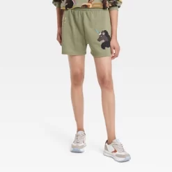 Women's Afro Unicorn Graphic Shorts - Green -Style Haven Shop GUEST 244707c8 f35d 4eab ac7b d51c22db9113