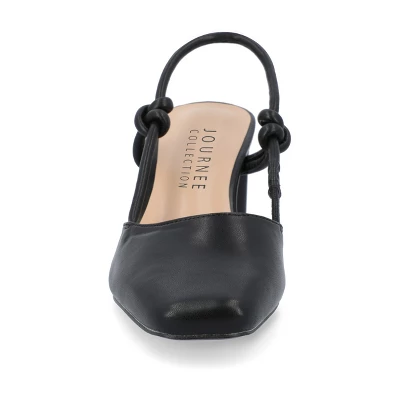 Journee Collection Womens Margeene Sling Back Covered Block Heel Pumps 7 Journee Collection Womens Margeene Sling Back Covered Block Heel Pumps - Image 5