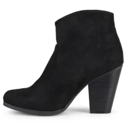 Journee Collection Womens Link Outside Zip Stacked Heel Booties