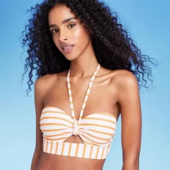 Women's Lightly Lined Tunneled Front Keyhole Bikini Top - Shade & Shore™ Orange -Style Haven Shop GUEST 25b63c75 b195 42f9 bb74 63f04902908e