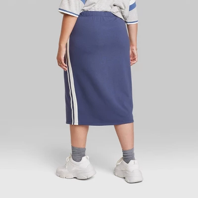 Women's Ascot + Hart Graphic Midi Skirt - Blue 4 Women's Ascot + Hart Graphic Midi Skirt - Blue - Image 2