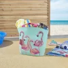 Mina Victory Flamingo Turquoise Beach Tote Bag -Style Haven Shop GUEST 26997e9f 5a4e 4d7a 9e8a 5ad443a471c2