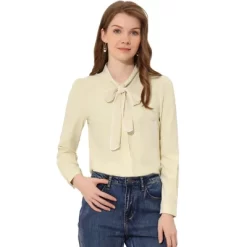 Allegra K Women's Tie Neck Contrast Color Button Down Long Sleeves Shirt 19 Allegra K Women's Tie Neck Contrast Color Button Down Long Sleeves Shirt -Style Haven Shop GUEST 27b5eae2 4f7a 422c 96e5 5a58d4316eef