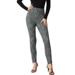 Allegra K Tweed Pants For Women's High Waist Casual Plaid Tartan Leggings Long Trousers -Style Haven Shop GUEST 28027ab4 74a4 44ac 9659 05f9af449564