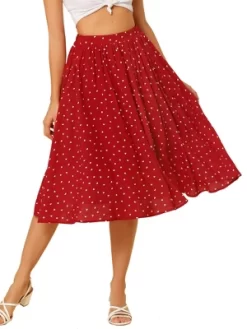 Allegra K Women's Date Dinner Floral A-Line Elastic Waist Flare Swing Midi Skirt -Style Haven Shop GUEST 286b7420 983f 4214 aadb e0749c2b5ae3
