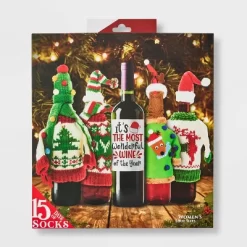 Women's 'The Most Wonderful Wine Of The Year' 15 Days Of Socks Advent Calendar - Assorted Colors 4-10