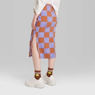 Women's Ascot + Hart Checkered Graphic Maxi Skirt 4 Women's Ascot + Hart Checkered Graphic Maxi Skirt - Image 2